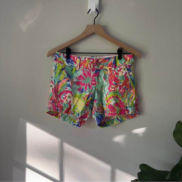 Lilly Pulitzer The Callahan Short Casa Banana Print 100% Cotton Floral Colorful - Picture 3 of 14